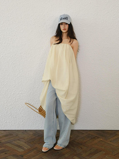FU FRESH UP Resort Asymmetrical Pleated A Line Women&