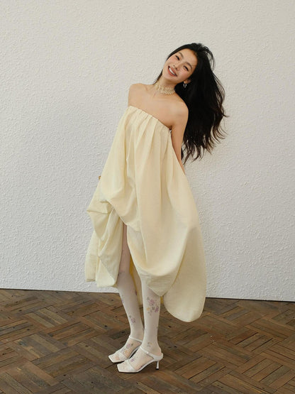 FU FRESH UP Resort Asymmetrical Pleated A Line Women&