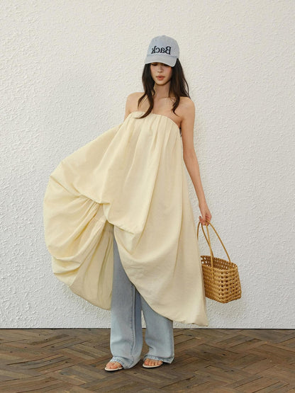 FU FRESH UP Resort Asymmetrical Pleated A Line Women&