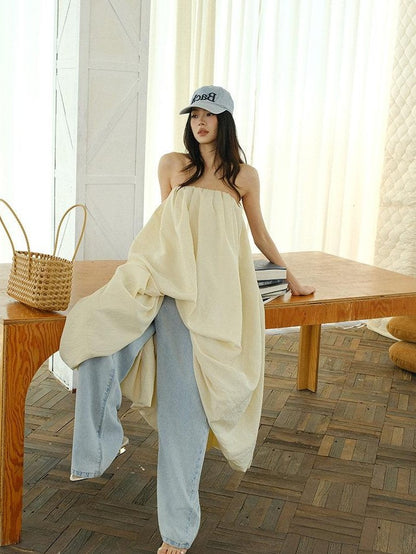 FU FRESH UP Resort Asymmetrical Pleated A Line Women&