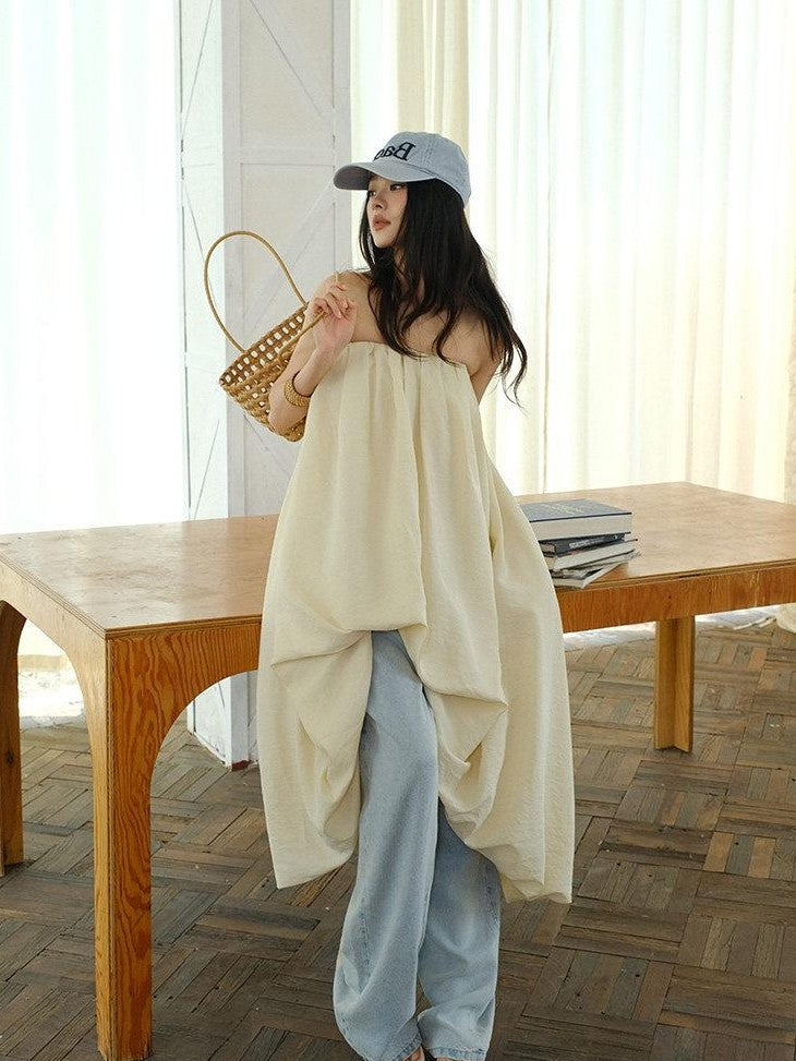 FU FRESH UP Resort Asymmetrical Pleated A Line Women&