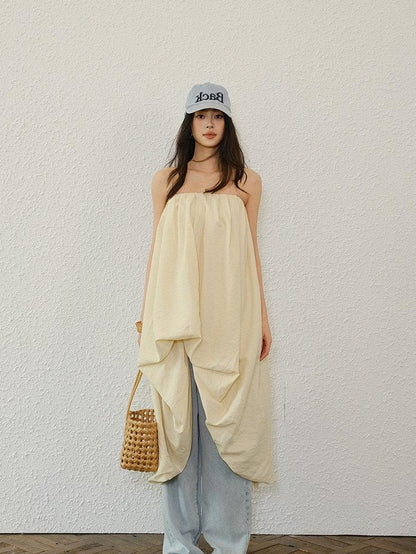 FU FRESH UP Resort Asymmetrical Pleated A Line Women&