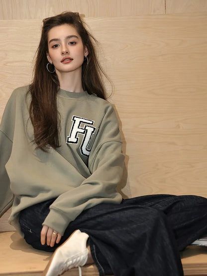 FU FRESH UP Retro Embroidered Athflow Sweatshirt