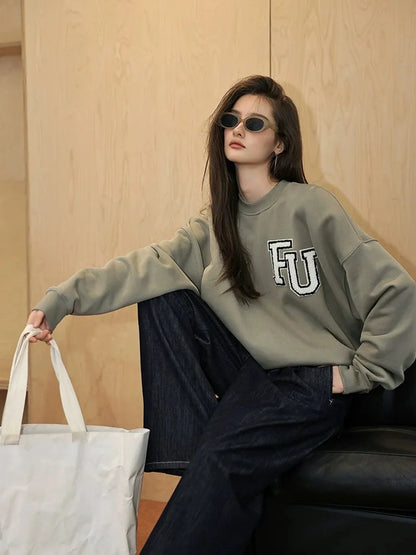 FU FRESH UP Retro Embroidered Athflow Sweatshirt