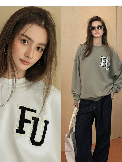 FU FRESH UP Retro Embroidered Athflow Sweatshirt