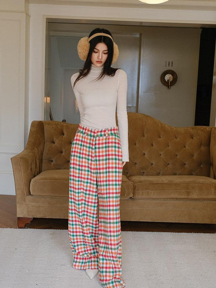 FU FRESH UP Retro Plaid High Waist Women&