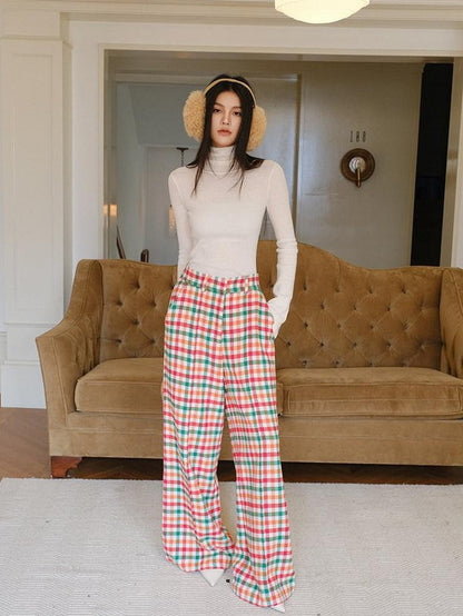 FU FRESH UP Retro Plaid High Waist Women&
