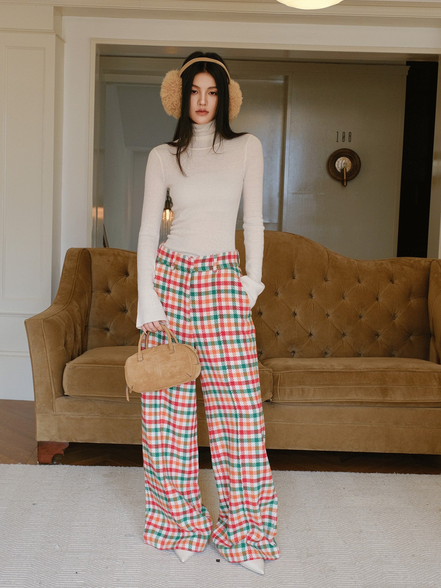 FU FRESH UP Retro Plaid High Waist Women&