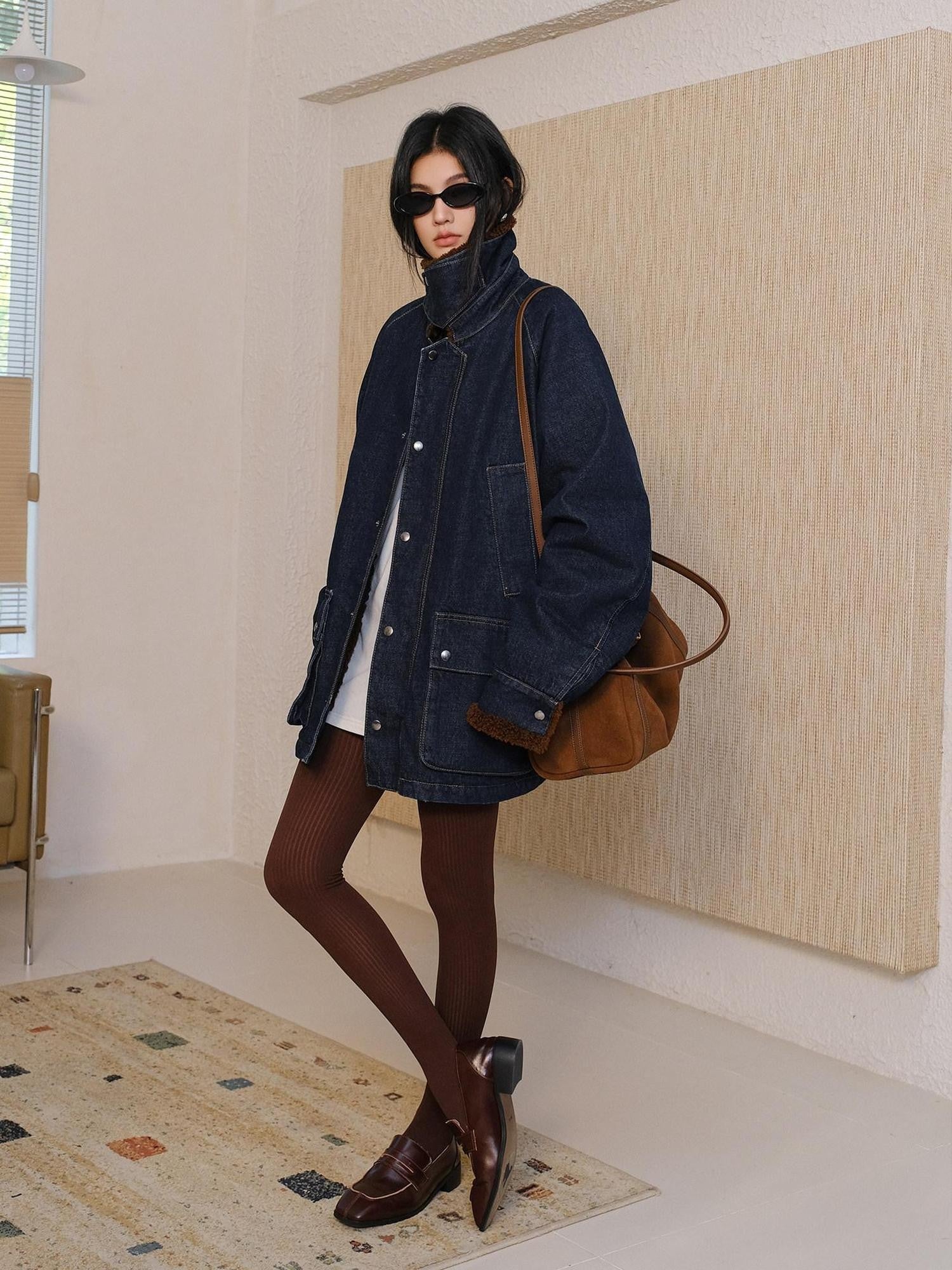 FU FRESH UP Retro Turn Down Collar Women&