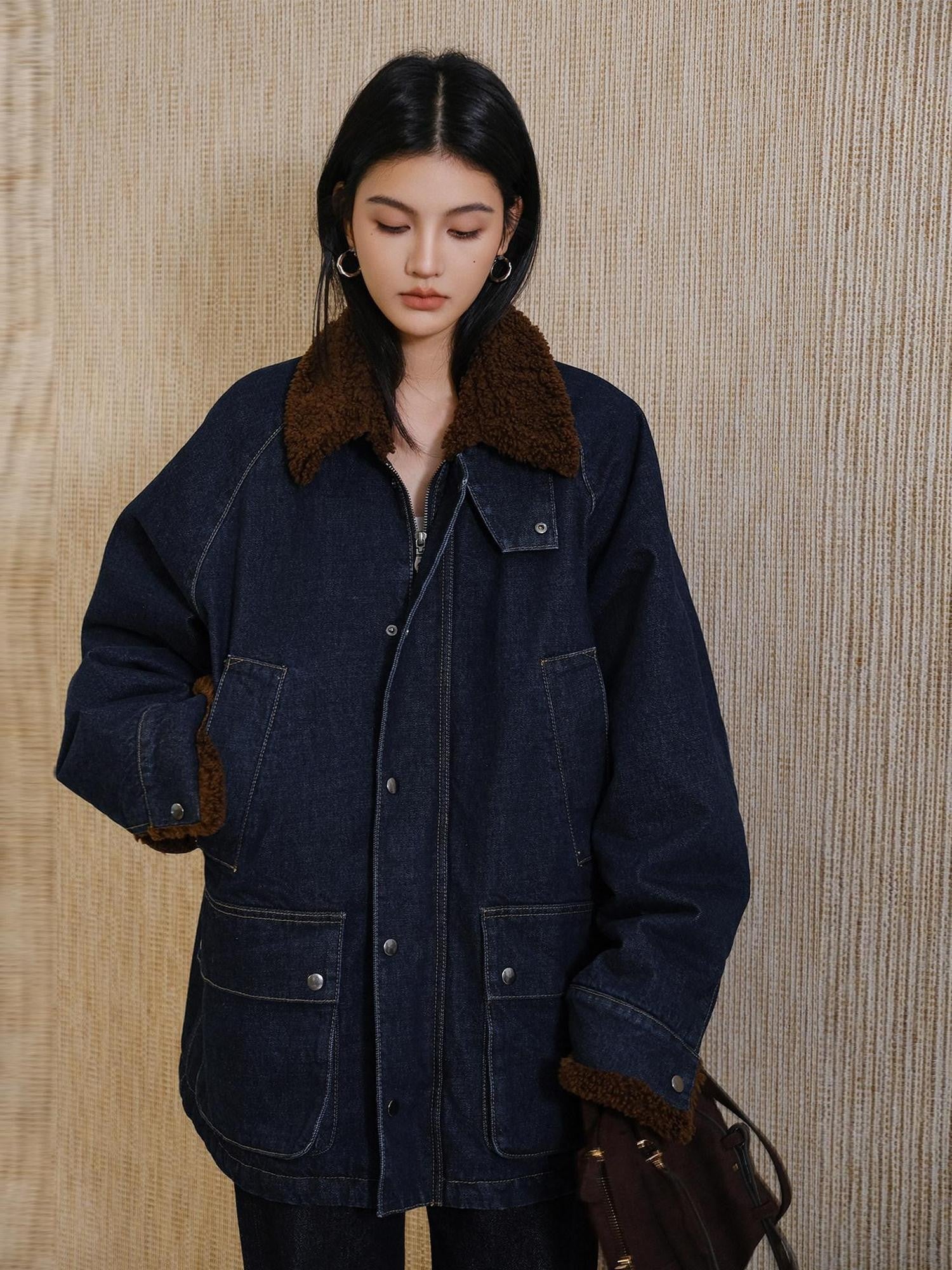 FU FRESH UP Retro Turn Down Collar Women&
