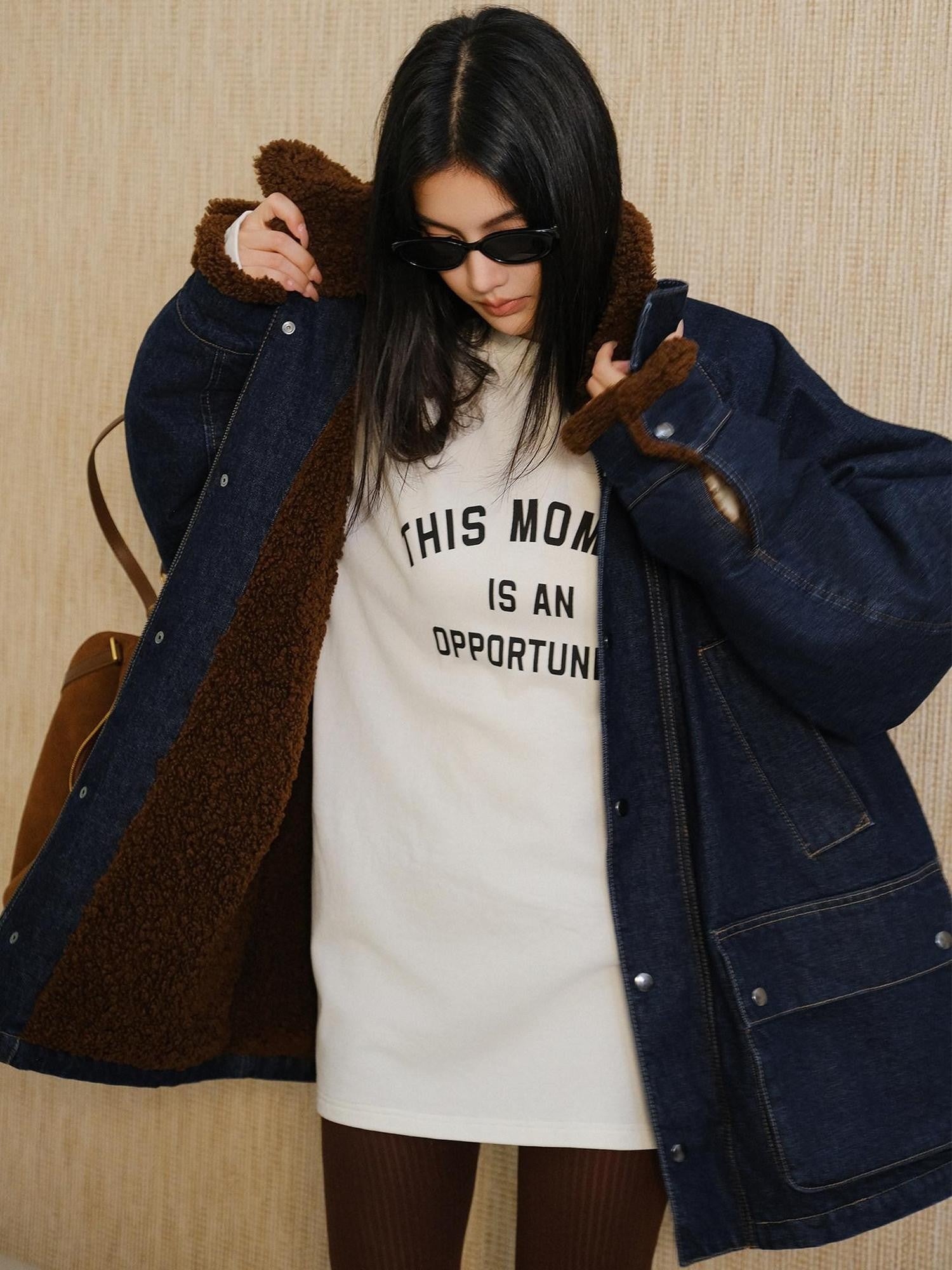 FU FRESH UP Retro Turn Down Collar Women&