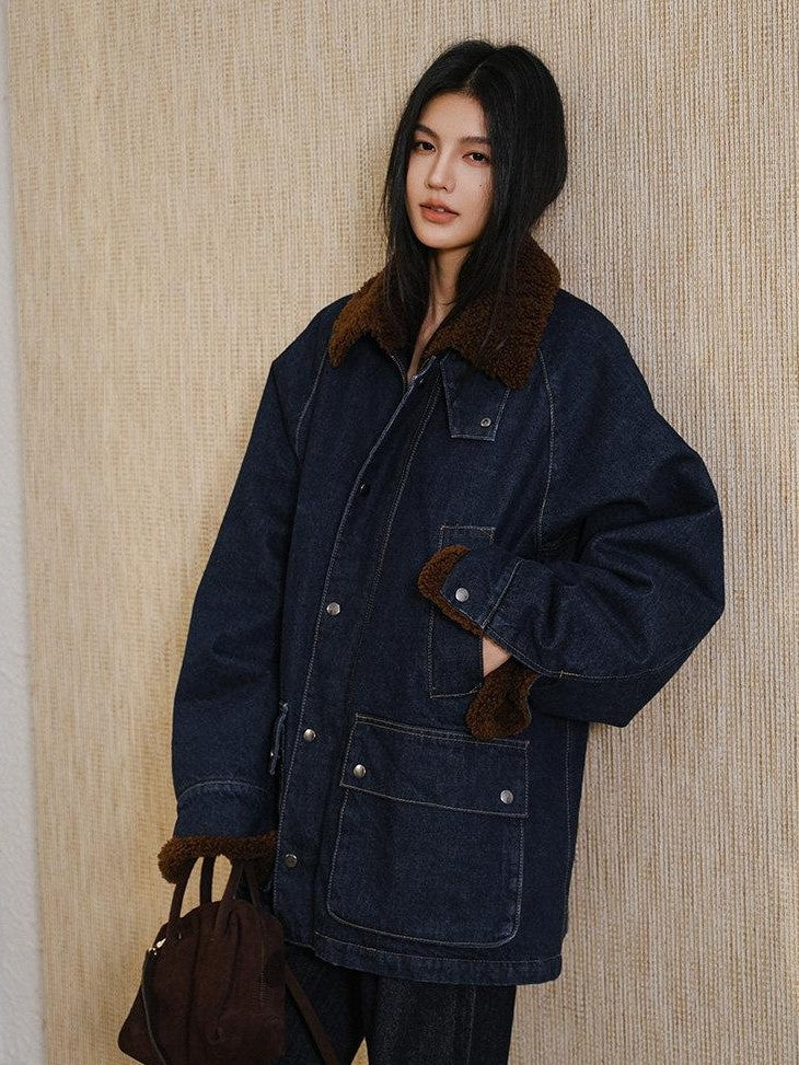 FU FRESH UP Retro Turn Down Collar Women&