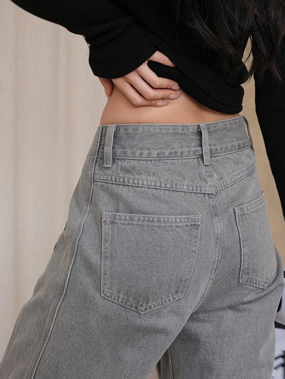FU FRESH UP Retro Waterwash High Waist Loose Women&