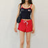 FU_FRESH_UP_Satin_Finish_Nylon_Colorblock_Drawstring_Mid_Waist_Slim_Women&