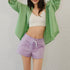 FU_FRESH_UP_Satin_Finish_Nylon_Colorblock_Drawstring_Mid_Waist_Slim_Women&