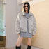 FU_FRESH_UP_Satin_Sheen_Plush_Spliced_Stand_Collar_Women&