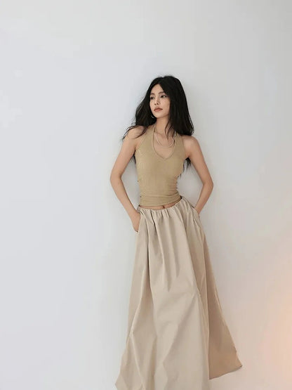 FU FRESH UP Sculptural Halter Neck Top