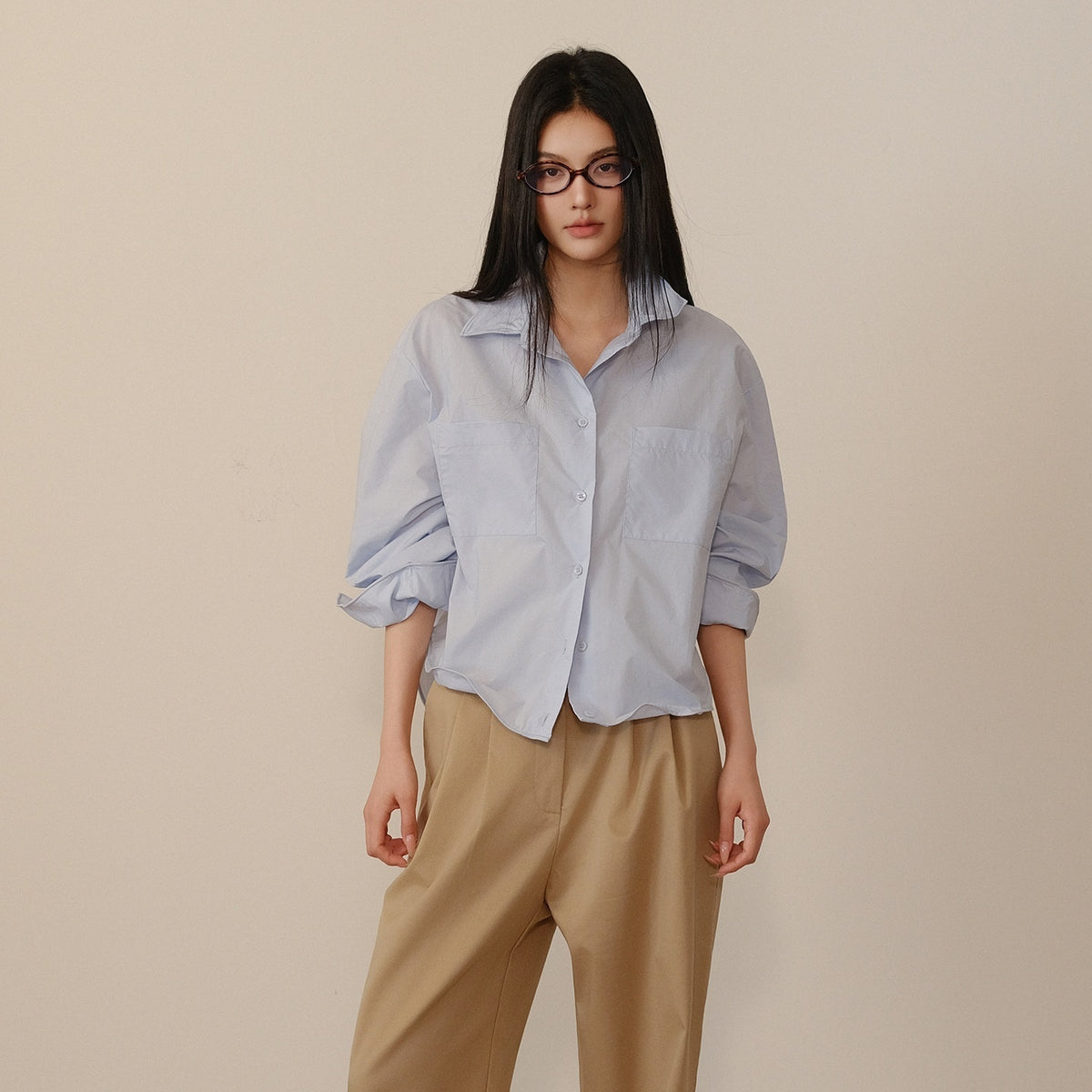 FU_FRESH_UP_Short_Cropped_Structured_Patch_Pocket_Dropped_Shoulder_Women&