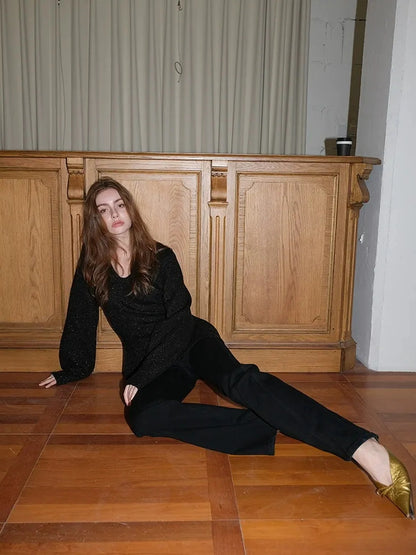 FU FRESH UP Siro Spun High Waist Flared Jeans With Stretch &amp; Fleece Lining