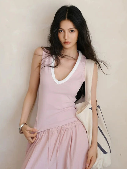 FU FRESH UP Slim Fit V-neck Knit Vest
