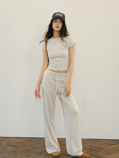 FU FRESH UP Soft Drape High Waist Straight Women&