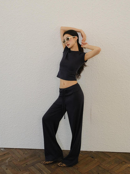 FU FRESH UP Soft Drape High Waist Straight Women&