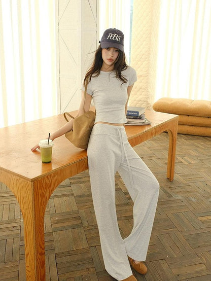 FU FRESH UP Soft Drape High Waist Straight Women&
