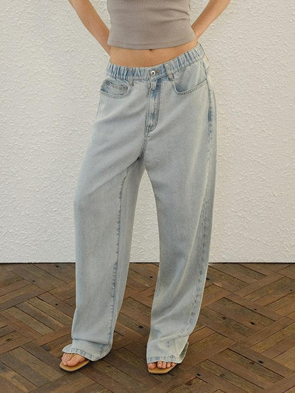 FU FRESH UP Soft Drape Washed High Waist Relaxed Women&