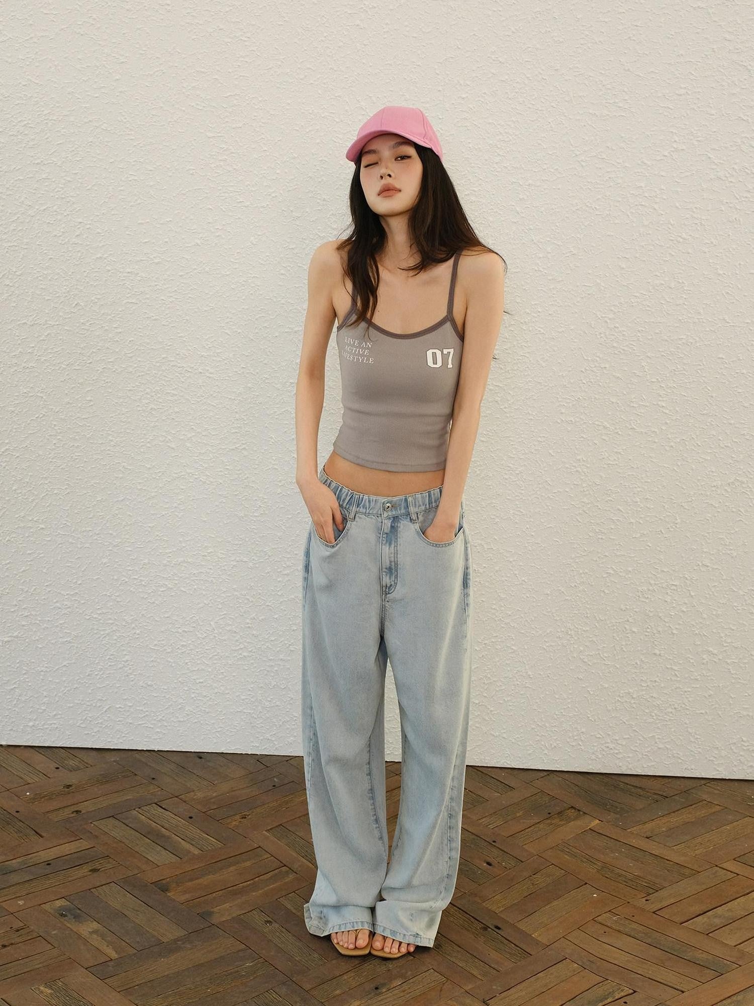 FU FRESH UP Soft Drape Washed High Waist Relaxed Women&