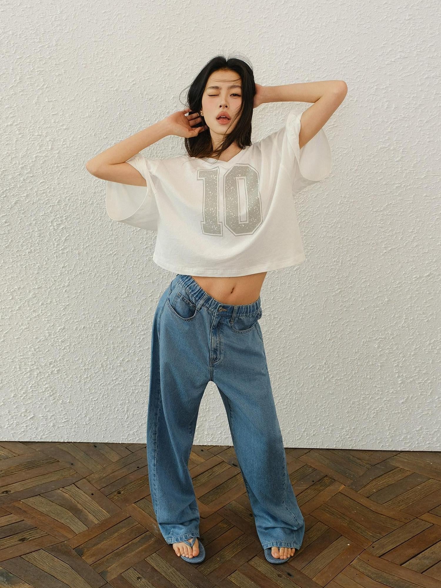 FU FRESH UP Soft Drape Washed High Waist Relaxed Women&