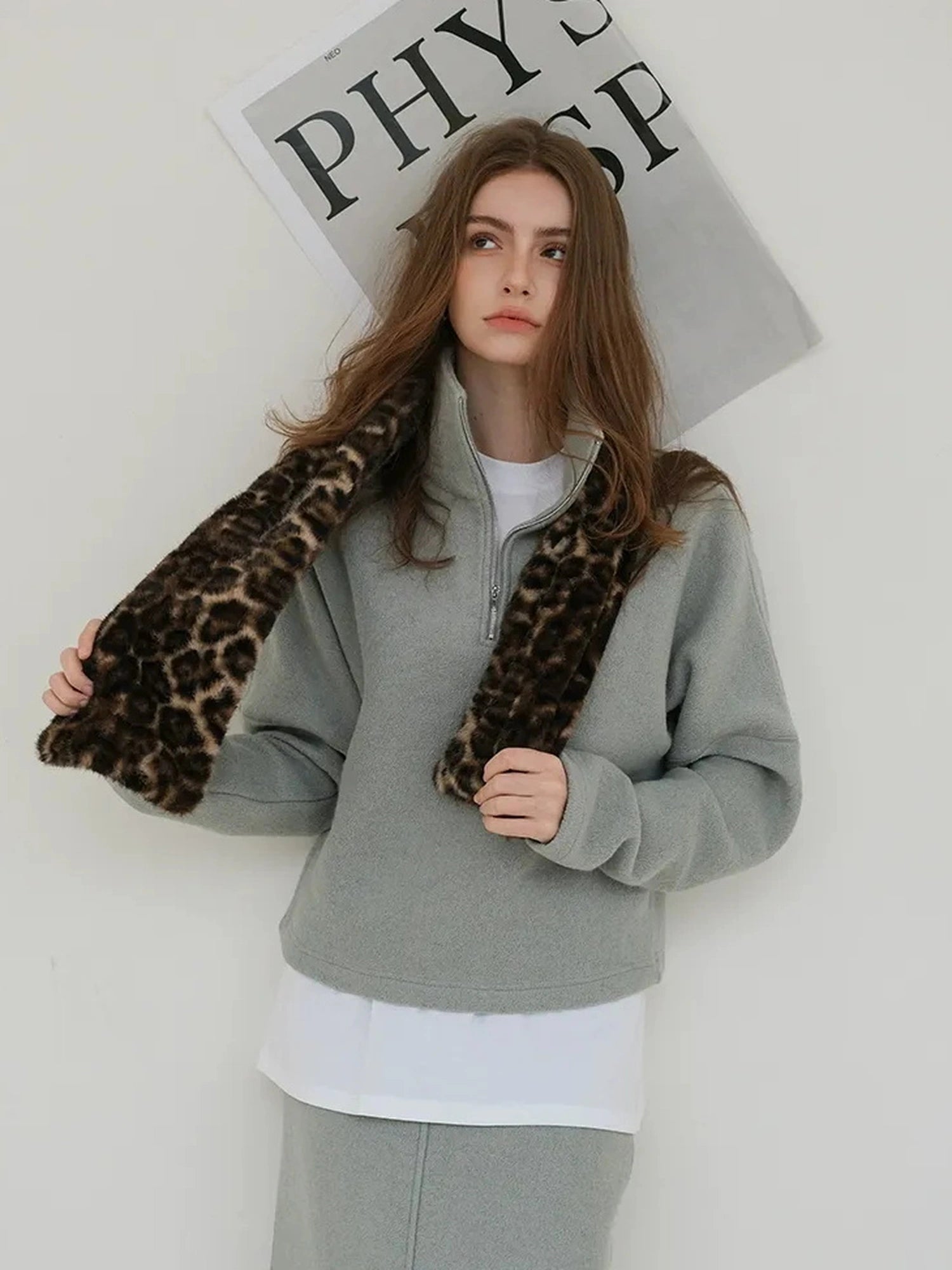 FU FRESH UP Soft Wool Athflow Hoodie Set With Midi Skirt