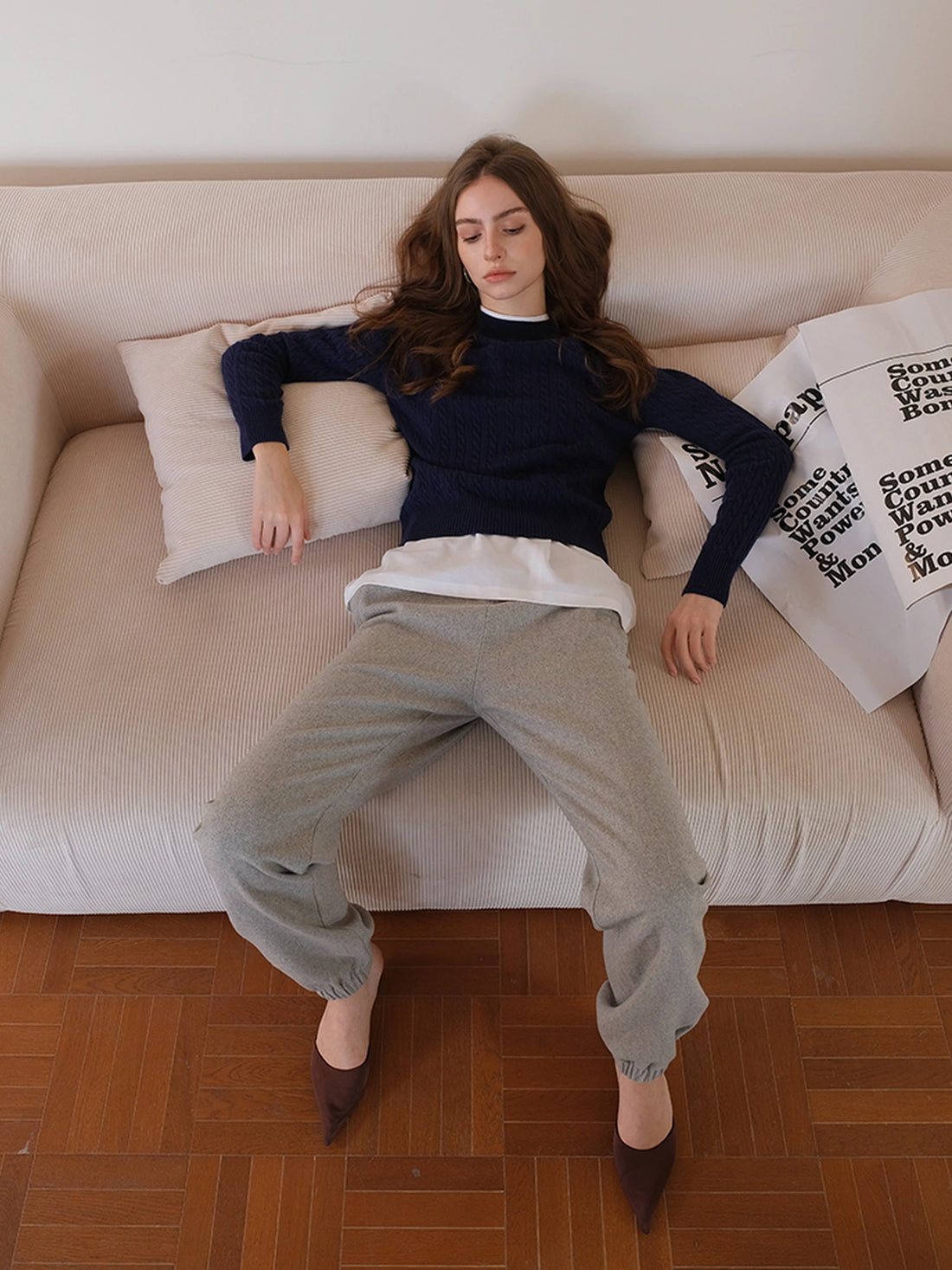 FU FRESH UP Soft Wool Tapered Knit Joggers