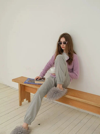 FU FRESH UP Soft Wool Tapered Knit Joggers
