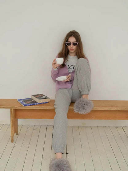 FU FRESH UP Soft Wool Tapered Knit Joggers