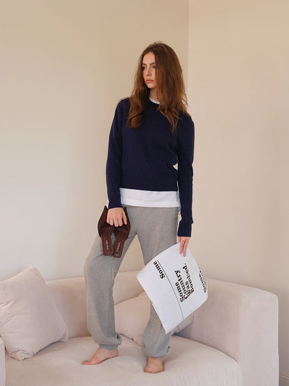 FU FRESH UP Soft Wool Tapered Knit Joggers