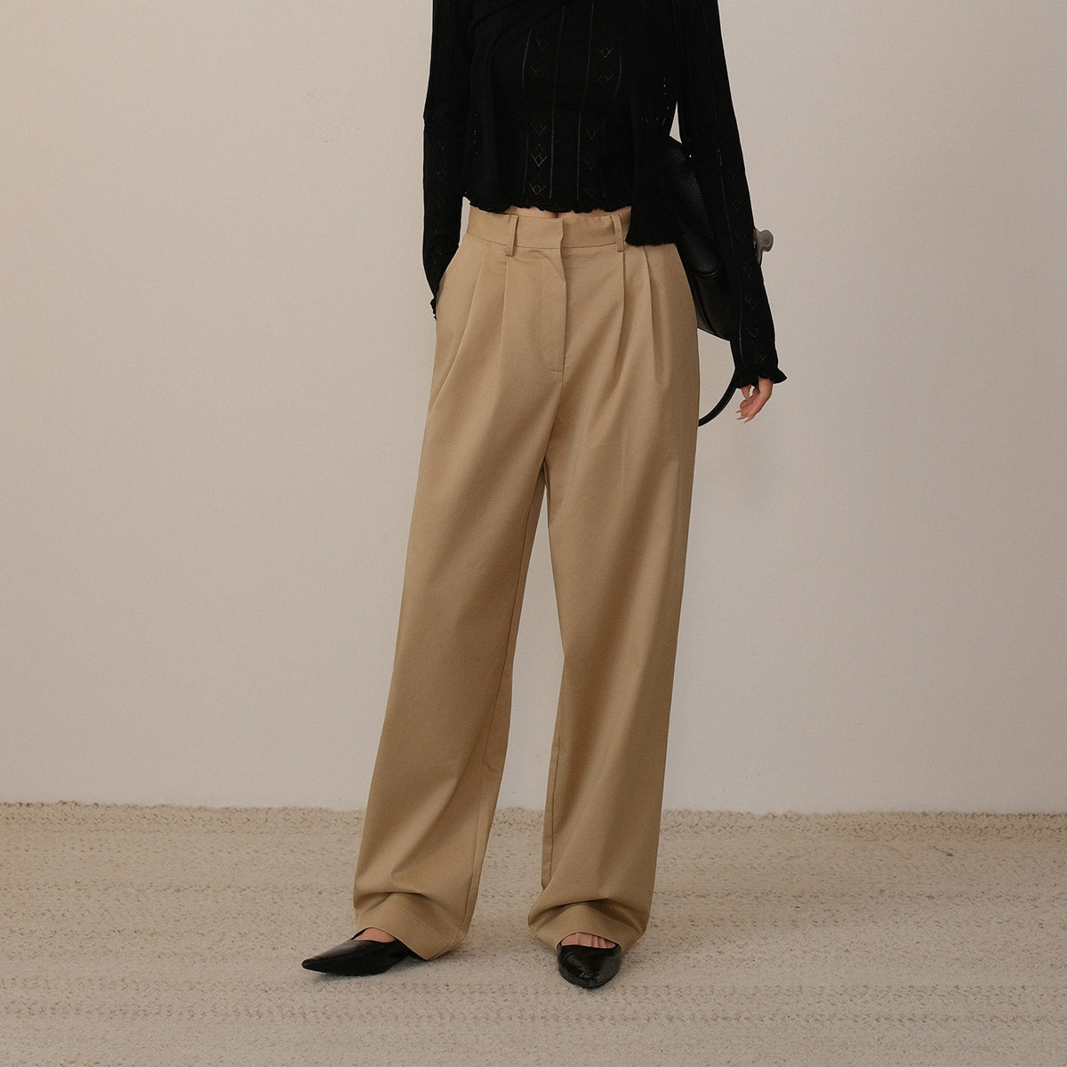 FU_FRESH_UP_Solid_3d_Pleated_Straight_Leg_Pocket_Women&