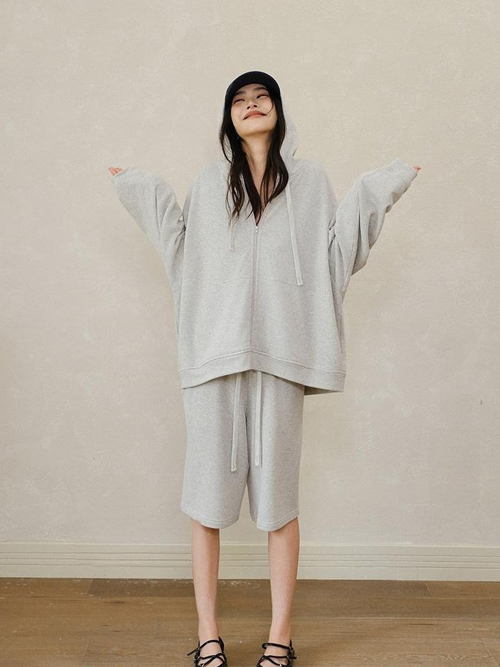FU FRESH UP Sporty Casual Loose Hooded Youthful Lightweight Women&