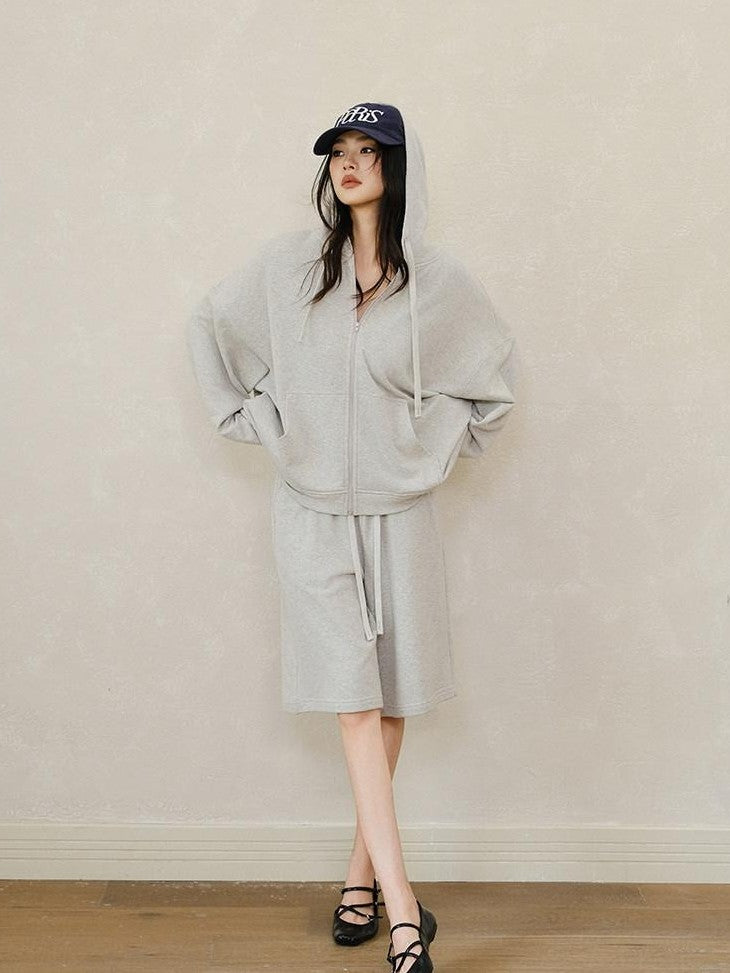 FU FRESH UP Sporty Casual Loose Hooded Youthful Lightweight Women&