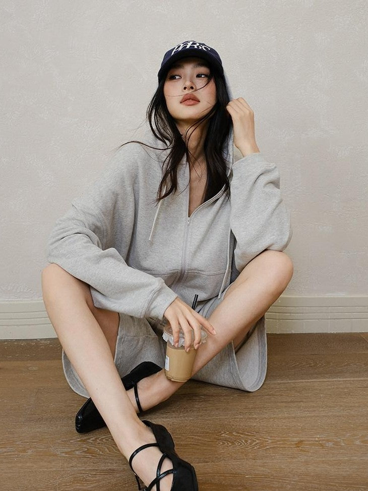 FU FRESH UP Sporty Casual Loose Hooded Youthful Lightweight Women&