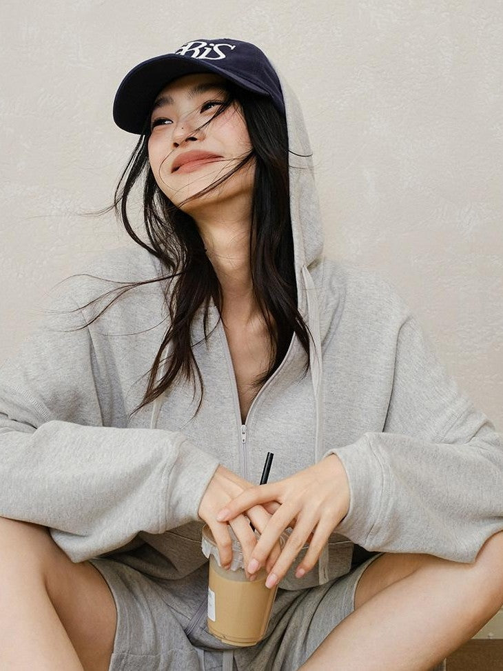 FU FRESH UP Sporty Casual Loose Hooded Youthful Lightweight Women&