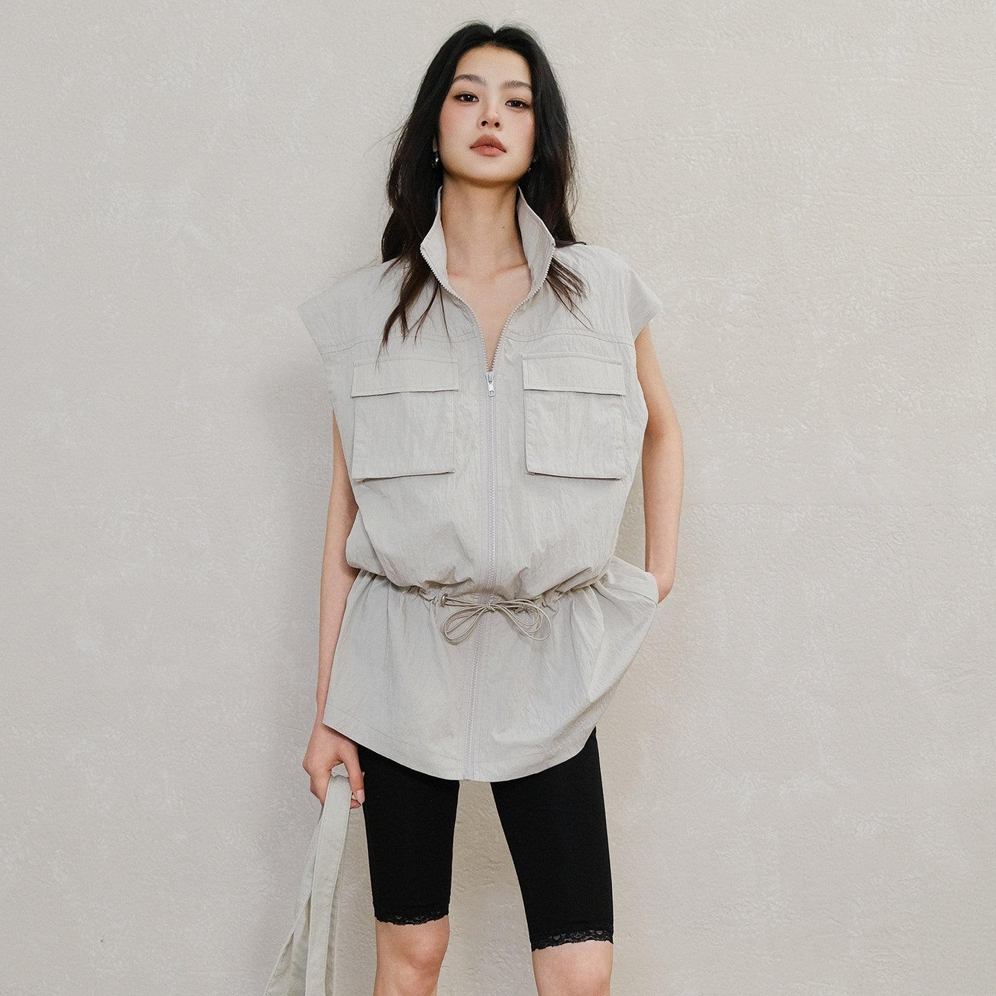 FU_FRESH_UP_Stand_Collar_Utility_Pocket_Zip_Washed_Women&