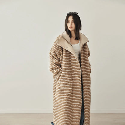 FU_FRESH_UP_Striped_Faux_Shearling_Oversized_Trench_Coat_MISSTT