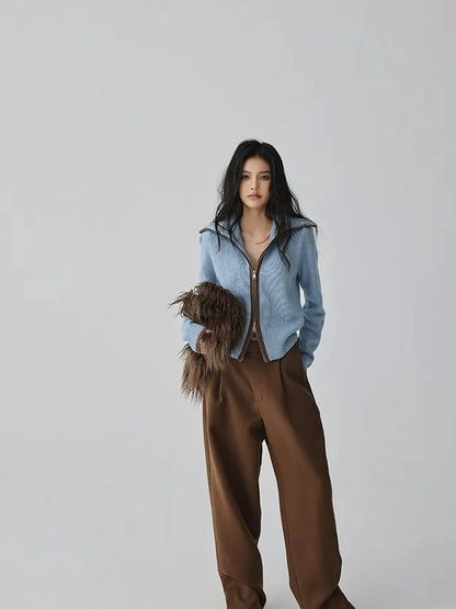 FU FRESH UP Tailored Wool Blend Tapered Trousers