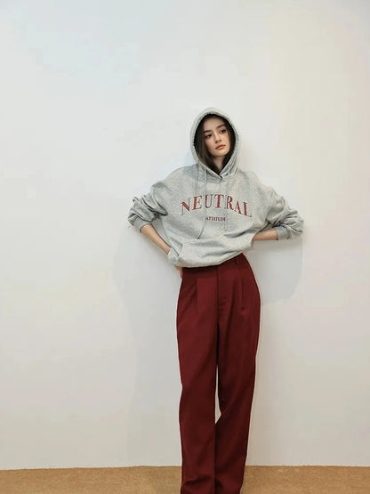 FU FRESH UP Tailored Wool Blend Tapered Trousers