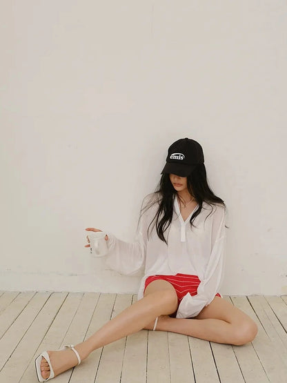 FU FRESH UP Tencel Relaxed V-neck T-shirt