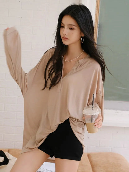 FU FRESH UP Tencel Relaxed V-neck T-shirt