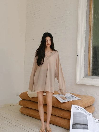 FU FRESH UP Tencel Relaxed V-neck T-shirt