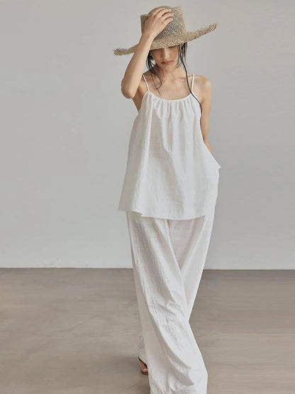 FU FRESH UP Textured French Ribbed Cami And Pant Set