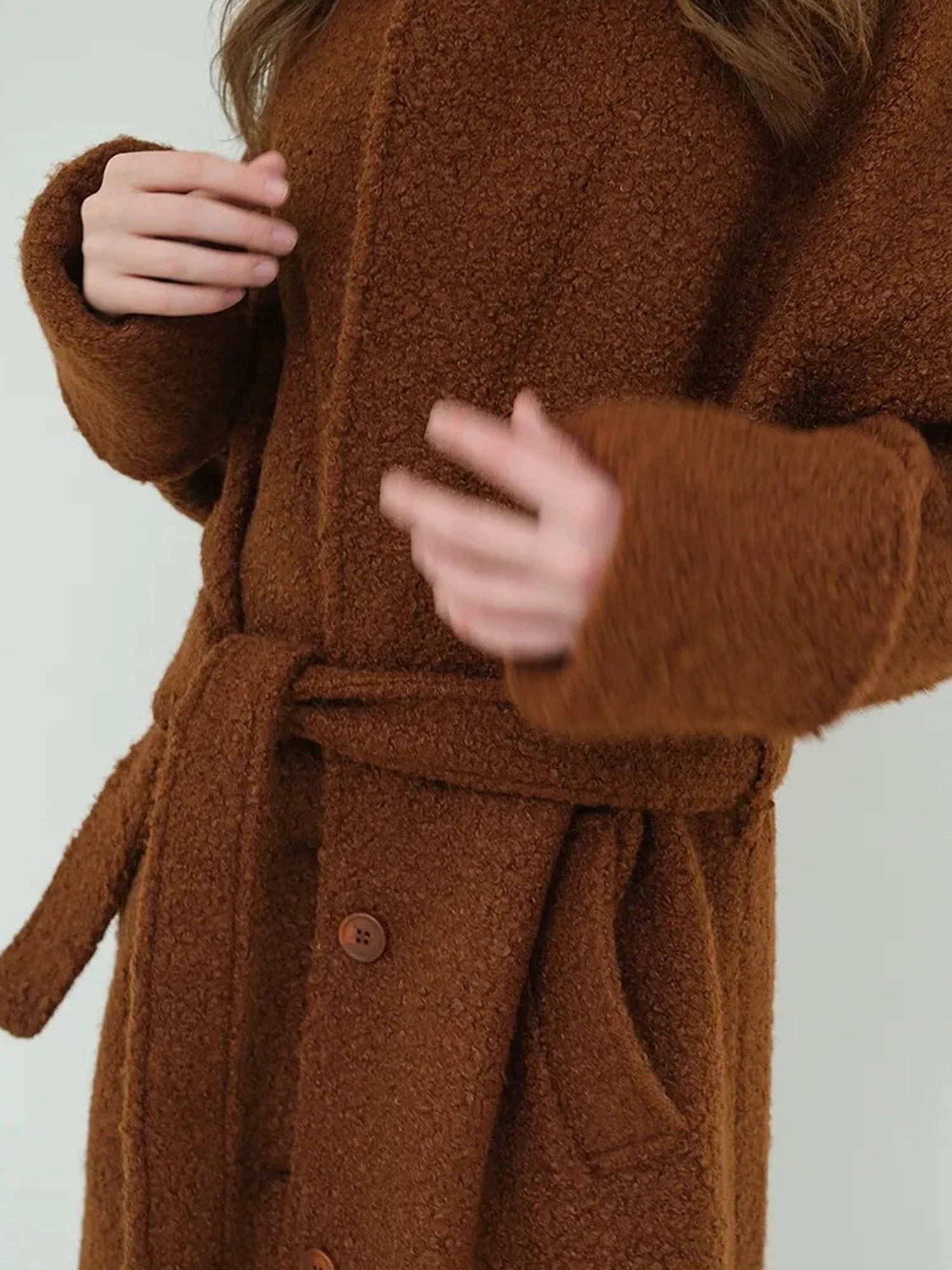 Textured Loop Wool Trench Coat