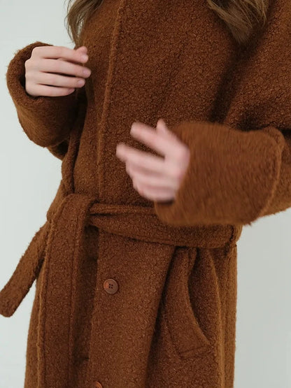 Textured Loop Wool Trench Coat